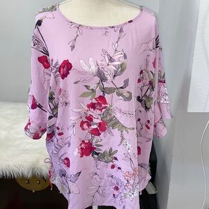 Lavender/pink floral blouse